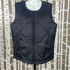 Socialite Diamond Pattern Quilted Lightweight Zip Front Vest / Liner S/M Black